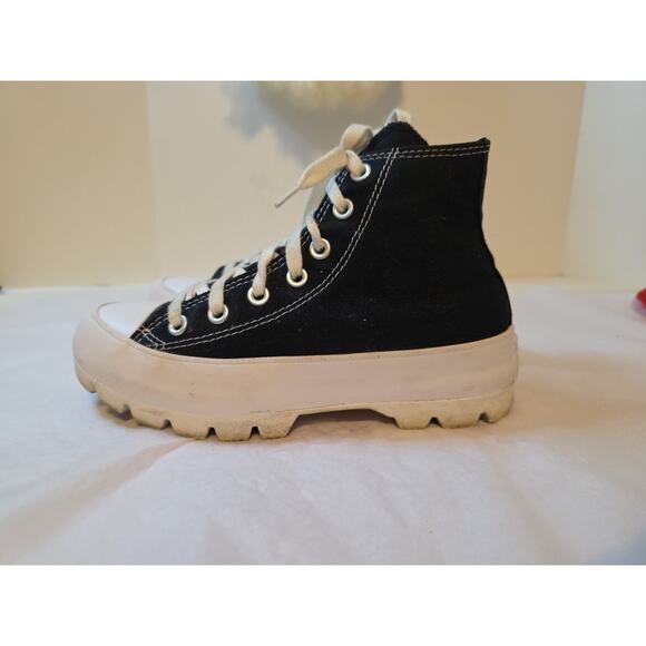 Converse Chuck Taylor All Star Lugged High Black White Platform Womens 6 Sneaker - Picture 7 of 11